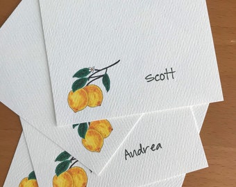 no assigned seating wedding sign Lemon Place Cards, Personalized Seating, Blank Name Cards, Wedding Place Cards, Tented Cards, Lemon Party Theme, Assigned Seating, Escort