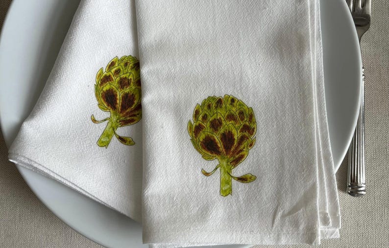 HappenstancePaper Artichoke Art Cloth Napkins