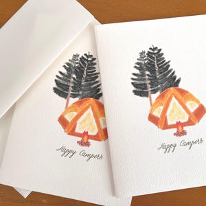 Happy Campers Note Cards, Camping Thank You Notes, Set of 6