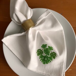 Serwetki Monstera Leaves, Bawełna z worków na mąkę, Prezent dla ogrodnika, Roślina doniczkowa, Roślina szwajcarskiego sera, Zieleń, Serwetki na brunch, Dekoracje botaniczne, Eko