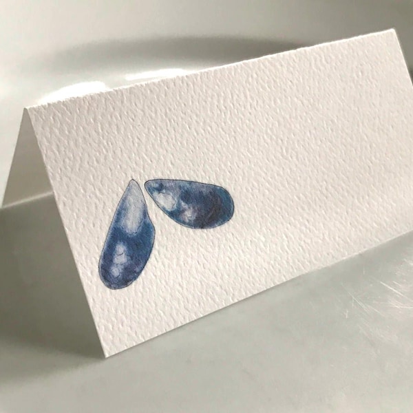 Mussel Shell Place Cards: Personalized Ocean Theme Table Decor