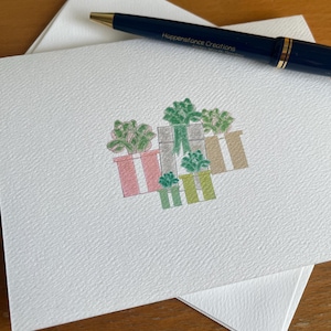 Ensemble de cartes de correspondance pliées avec illustration, ensemble de cartes de correspondance astucieuses et jolies, intérieur vierge, idée cadeau pour prendre des notes, cartes de remerciement