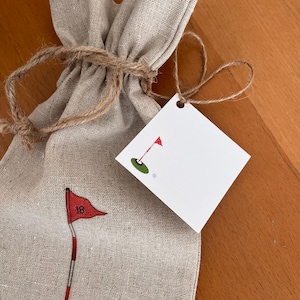 Sacchetto regalo per vino da golf 18th Tee con carta regalo