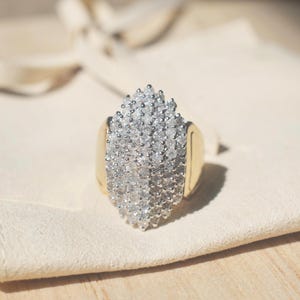 Stunning Diamond Cluster Ring in 14k Gold