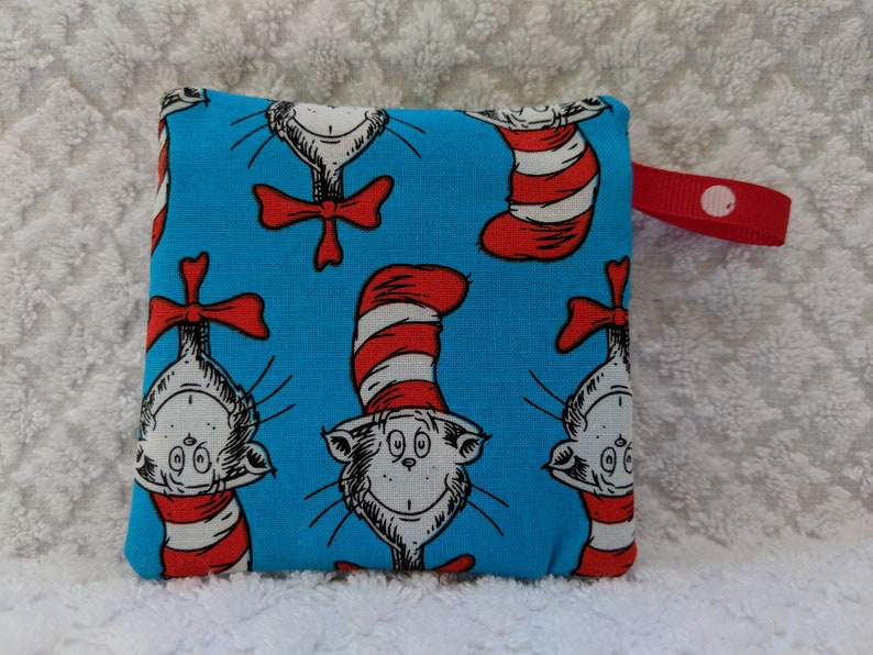 Dr Cat in the hat fabric Gift Card Holder Seuss Handmade coin pouch