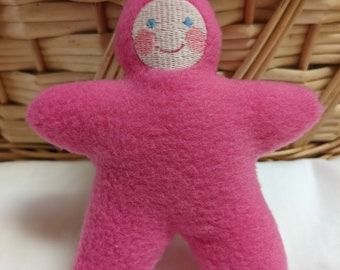 Handmade pink light faced  Star Baby - Stuffed Plush Doll Softie - free shipping