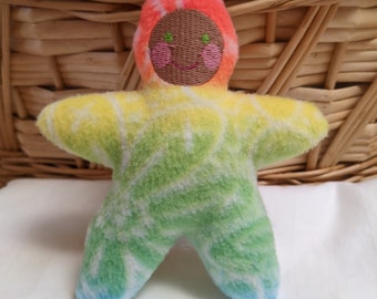 Handmade whimsical brown faced  Star Baby - Stuffed Plush Doll Softie - free shipping