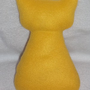 Handmade Stuffed Big Bright Yellow Snaggle Fanged Monster Fleece, Child Friendly free shipping image 3