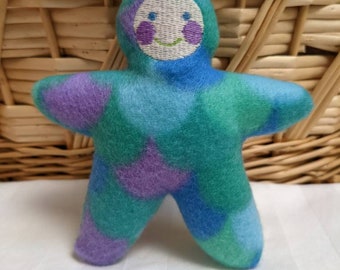 Handmade Whimsical light faced  Star Baby - Stuffed Plush Doll Softie - free shipping