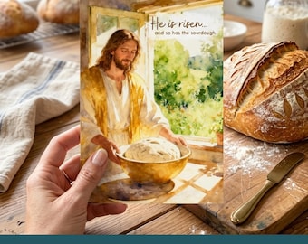 Funny Easter Greeting Card Printable, He Is Risen Sourdough Card, PDF Download