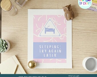 Dorm Room Door Signs Printable | Finals Week Study Signs (PDF Download)