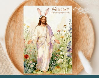 Easter Card Printable, Funny “He Is Risen” Greeting Card, PDF Download