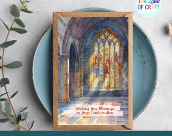 Confirmation Religious Card Printable | Sacrament Greeting Card | Church | Instant Download