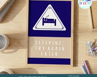 Dorm Room Door Signs Printable | Finals Week Study Signs (PDF Download)