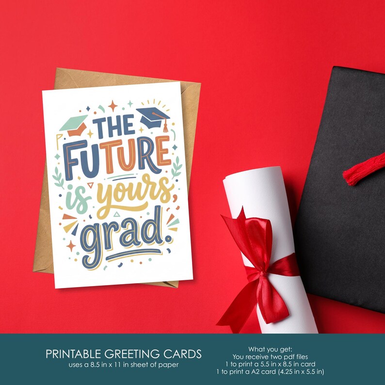 Grad Print Graduation Card Printable | High School Grad | College Grad | Print at ...