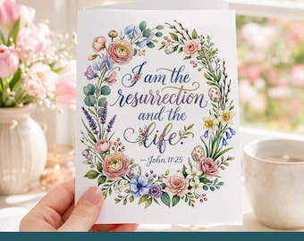 Christian Easter Card Printable | Religious Greeting Card | 2 for 1 Cards | Instant Download