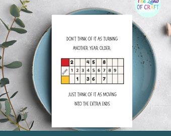 Funny Curling Birthday Card, Curling Scoreboard Design, Printable Greeting (Instant Download)