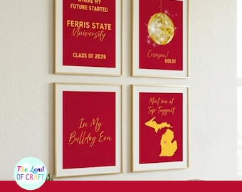 Ferris State Gallery Prints, Bulldog Dorm Decor, Grad Gift, Wall Art (Digital Download)