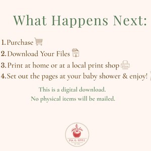 How to download and print baby shower ABC coloring pages instant download instructions no physical item.