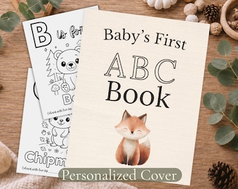 Woodland Baby Shower ABC Coloring Pages: Coloring Pages & Keepsake (Digital Download)