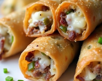 eBook mit Rezept für Frühlingsrollen mit Bacon und Jalapeño-Popper | Keto-Vorspeise mit wenig Kohlenhydraten | Einfacher Party-Snack PDF Download