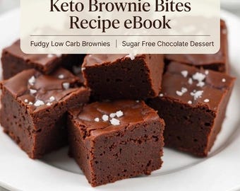 Keto Brownie Bites Recipe eBook | Fudgy Low Carb Brownies | Sugar Free Chocolate Dessert | Gluten Free Keto Treat PDF Download