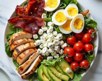 eBook mit Keto-Cobb-Salat-Rezept | Leitfaden für kohlenhydratarme Mahlzeiten | Schnelle und gesunde Keto-Mittagessenidee