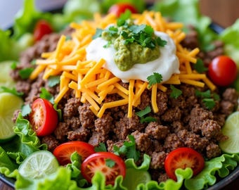 eBook mit Keto-Taco-Salat-Rezept | Mexikanisch inspirierte Mahlzeit mit wenig Kohlenhydraten | Einfaches Keto-Mittagessen oder -Abendessen (PDF)