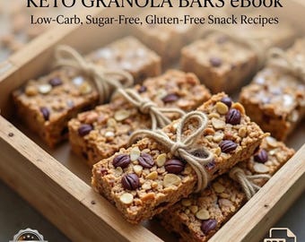 Keto Granola Bars Recipe PDF | Low Carb Protein Snack | Sugar Free Snack Bars | Gluten Free Keto Recipes