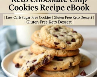 Rezept-E-Book für Keto-Schokoladenkekse | Zuckerfreie Kekse mit wenig Kohlenhydraten | Glutenfreies Keto-Dessert | Einfaches und gesundes Keksrezept (PDF-Download)
