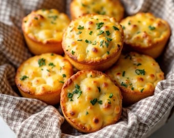 Keto-Käse-Brot-Muffins-Rezept – kohlenhydratarmer, glutenfreier, herzhafter Snack (PDF-Download)