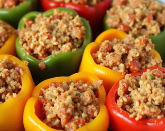 eBook mit Rezept für gefüllte Paprika mit Keto-Geschmack | Idee für ein kohlenhydratarmes Abendessen | Einfache Keto-Mahlzeit