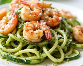 Keto-Zucchini-Nudeln mit Pesto-Rezept-eBook | Low Carb Pasta-Alternative | Einfaches Keto-Abendessen