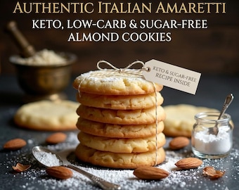 Keto Amaretti Cookies Recipe PDF | Authentic Italian Almond Cookies | Low Carb Sugar Free Dessert | Gluten Free Keto Treat