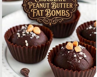 Keto Chocolate Peanut Butter Fat Bombs Recipe PDF | Low Carb Keto Snacks | Sugar Free Dessert | Easy Fat Bomb Recipe