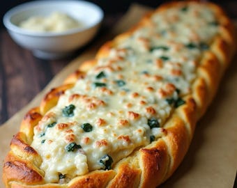 eBook mit Keto-Rezept für mit Spinat und Artischocken gefülltes Brot | Low Carb Vorspeise oder Snack | Einfaches Keto-Brot PDF