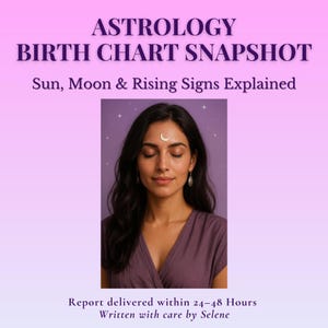 Instantané de thème astral personnalisé | Astrologie numérique PDF | Livraison 24 à 48 h par Selene