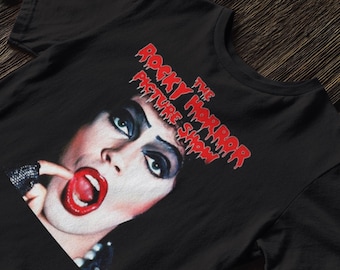 Chemises rouges à lèvres Rocky Horror Picture Show, Chemise rétro années 70 Rocky Horror Lips, Film culte classique (remarque : il n'y a pas de paillettes sur la chemise)