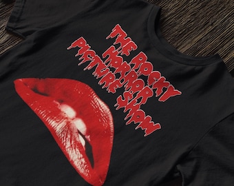 Chemises rouges à lèvres Rocky Horror Picture Show, Chemise rétro années 70 Rocky Horror Lips, Film culte classique (remarque : il n'y a pas de paillettes sur la chemise)