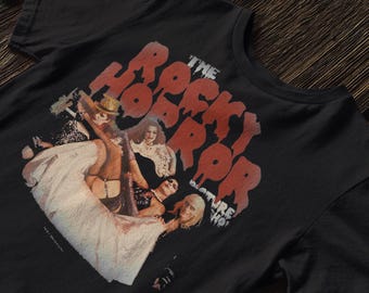 Chemises rouges à lèvres Rocky Horror Picture Show, Chemise rétro années 70 Rocky Horror Lips, Film culte classique (remarque : il n'y a pas de paillettes sur la chemise)
