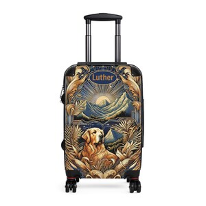 Gepersonaliseerde Golden Retriever-bagage | Aangepaste koffer, reistas met monogram, uniek cadeau voor kampeerders Jagers Hondenliefhebbers cadeau avonturier