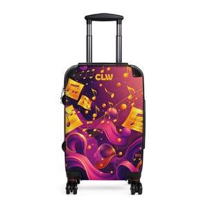 Gepersonaliseerde JAZZ-koffer voor muziekliefhebbers | Stijlvolle bagage voor avontuur, reistas met aangepaste naam, uniek cadeau voor reizigers, monogram