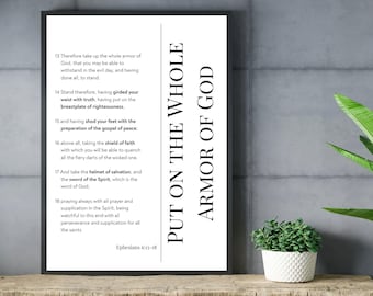 Armor of God Printable - Ephesians 6:13-18 Scripture (Digital Download)