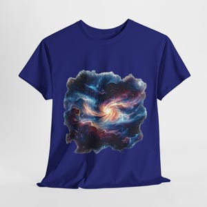 Cosmic Swirl Galaxy T-Shirt: Unisex Heavy Cotton Nebula Tee