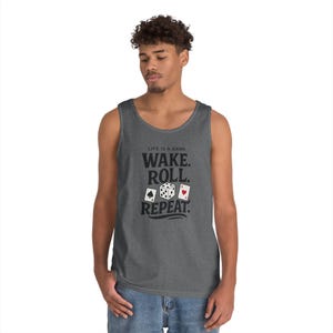 Spiel Themed Tank Top, Casual Tee, Geschenk für Gamer, lustiges Workout Top, lustiges Würfel & Karten Shirt, Unisex Glücksspiel Geschenk