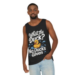 Funny Duck Tank Top for Summer - No Ducks Given Tee - What The Duck Mens T-Shirt - Sarcastic Rubber Duck Graphic, Humor Gift For Him