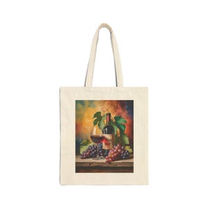 Wein nicht Canvas Einkaufstasche, umweltfreundliche Einkaufstasche, Weinliebhaber Geschenk, wiederverwendbare Einkaufstasche, Vintage Art Design, perfekt für jeden Anlass