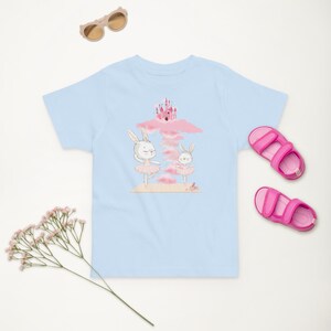 子供用Tシャツ |ピンクダンシングバニーズ | 3～6歳の女の子 |面白い服 |スイートスタイル |小さなバレリーナへの贈り物