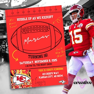 Chiefs Editable Invitation