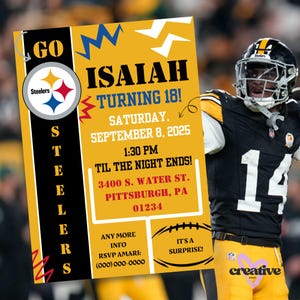 Steelers Editable Invitation